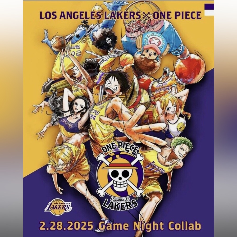 LA Lakers x One Piece Anime Poster (1 of 2 Av)